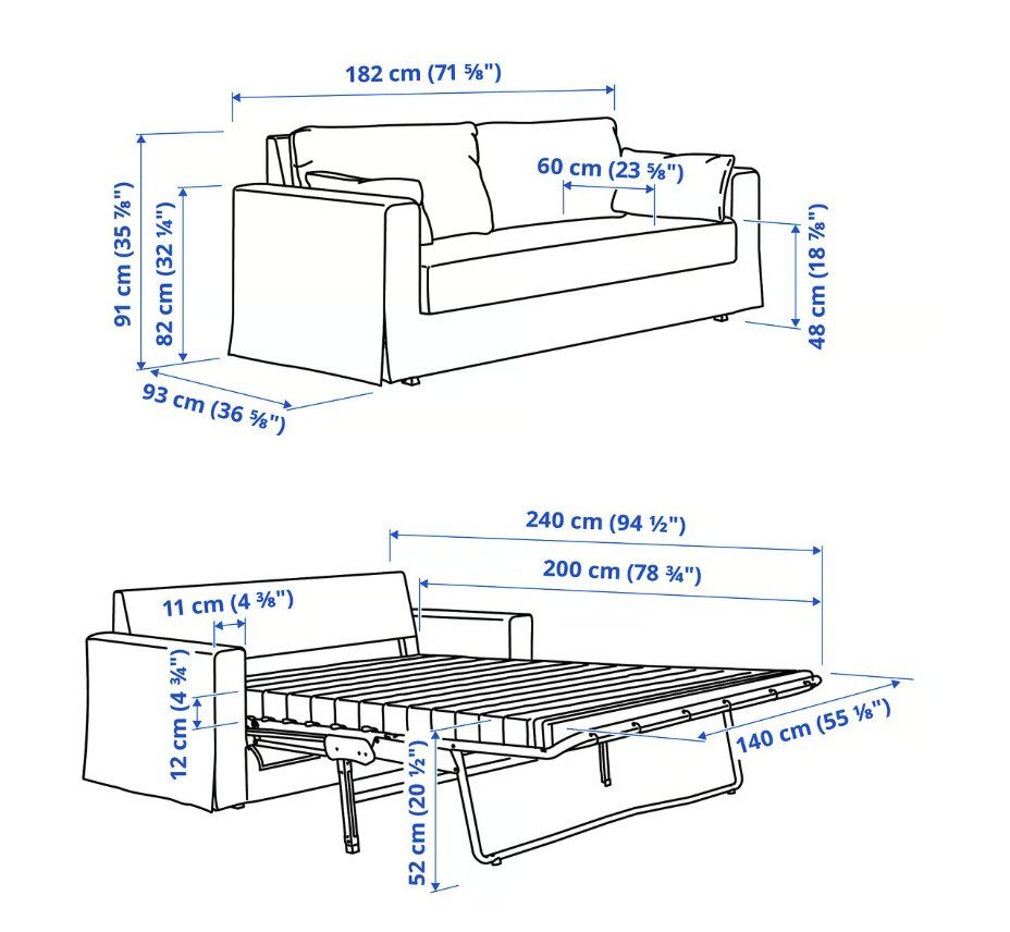 Ikea Divani: HYLTARP 2-seat sofa-bed, Gransel natural – Usato da Paradiso venduto da ofi_ns8b 3