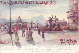 LUZERN Eidg. SCHÜTZENFEST 1901: Künstler-AK Ehniger
