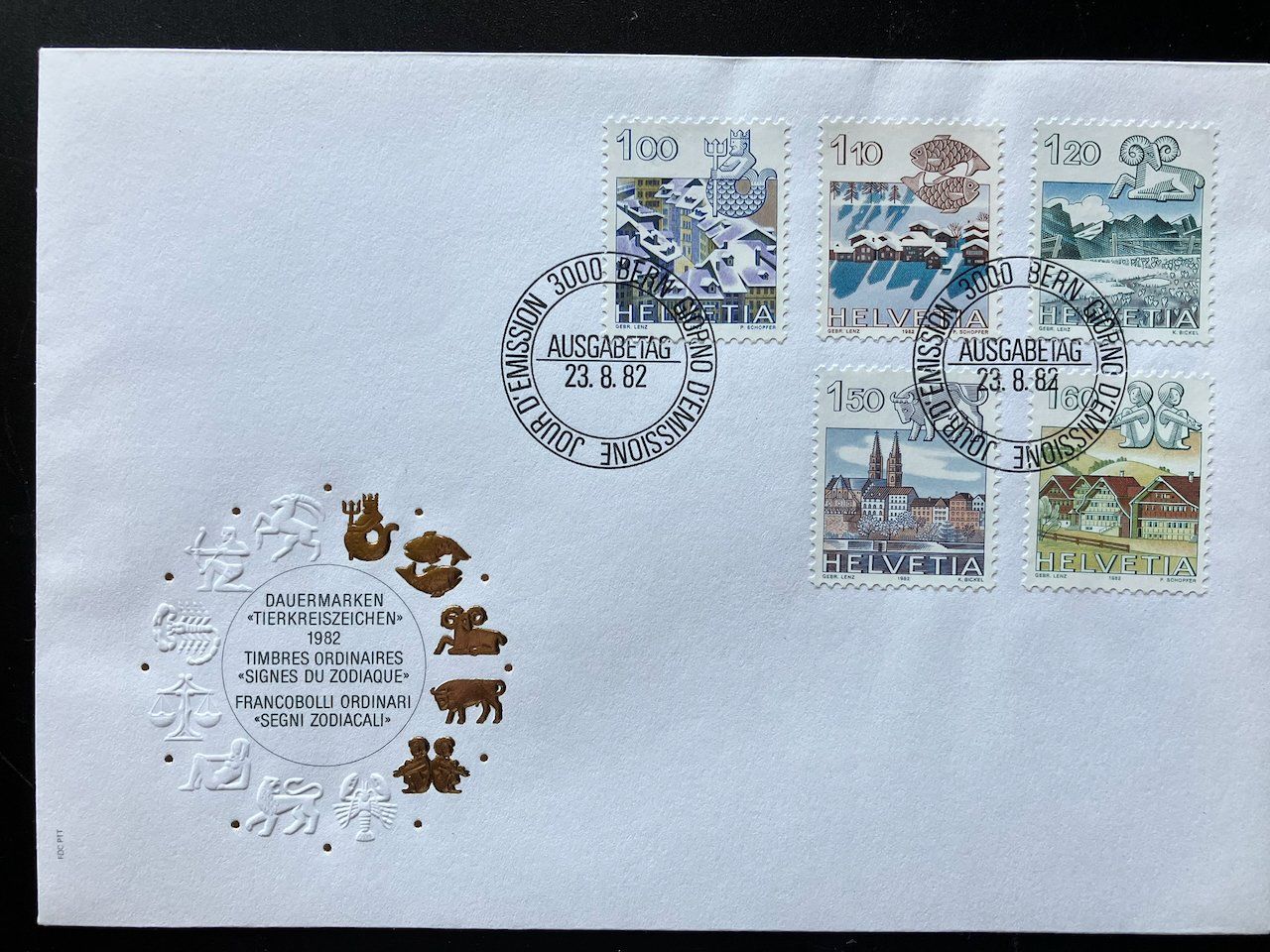 Alle Briefmarken: Tierkreiszeichen 1982-86 auf FDC – Gebraucht aus Nesslau von zueri6 1