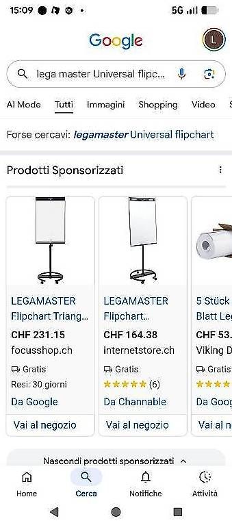 Tele & Cornici: Flipchart Legamaster Universal – Nuovo e nell'imballaggio originale da Losone venduto da bel_6nhj