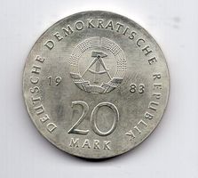 (2259) DDR, 20 Mark, 1983, Luther, top stgl