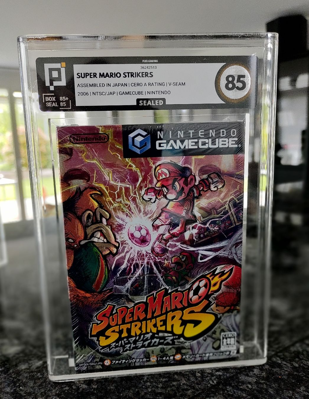 Nintendo Spiele: Super Mario Strikers Sealed Pixel Grading 85 Gamecube Japan – Neu und originalverpackt aus Schüpfen von RetroSteelix