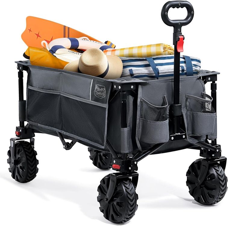 Faltbarer Transportwagen 220L 200kg - All-Terrain Garten Camping Wagen