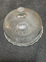 Glasglocke mit Platte, Käseglocke, Blumendekor, Vintage