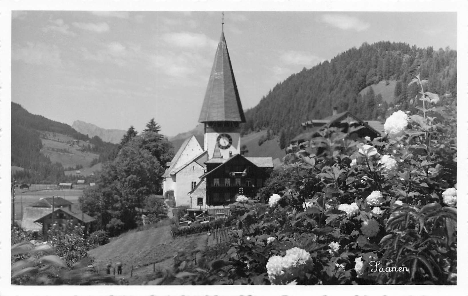 Ansichtskarten: Saanen BE Dorfkirche – Gebraucht aus Biasca von Blenio71