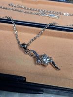 Collier argent avec diamant de moissanite de 0,5 ct certifié