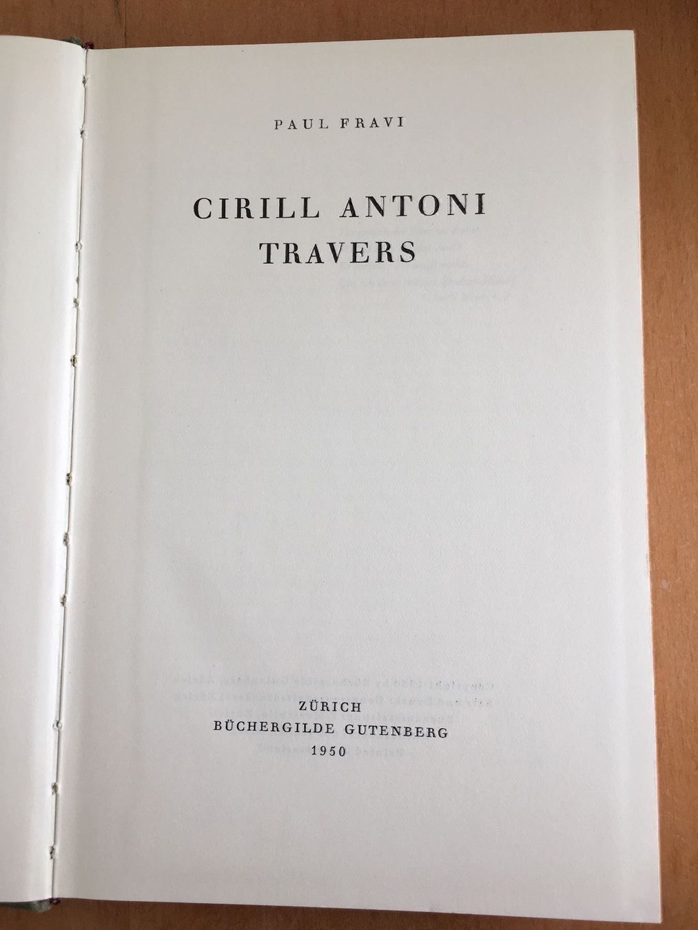 Libri: Paul Fravi, Cirill Antoni Travers – Usato da Aarau venduto da R-O-G-E-R 2