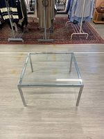 Mid-Century Couchtisch aus Chrom und Glas
