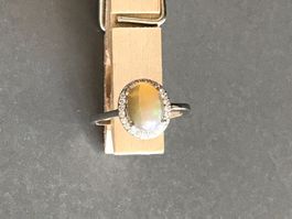 OPAL CZ 925 Ring Rg54 magisch! sehr edle Kombination günstig