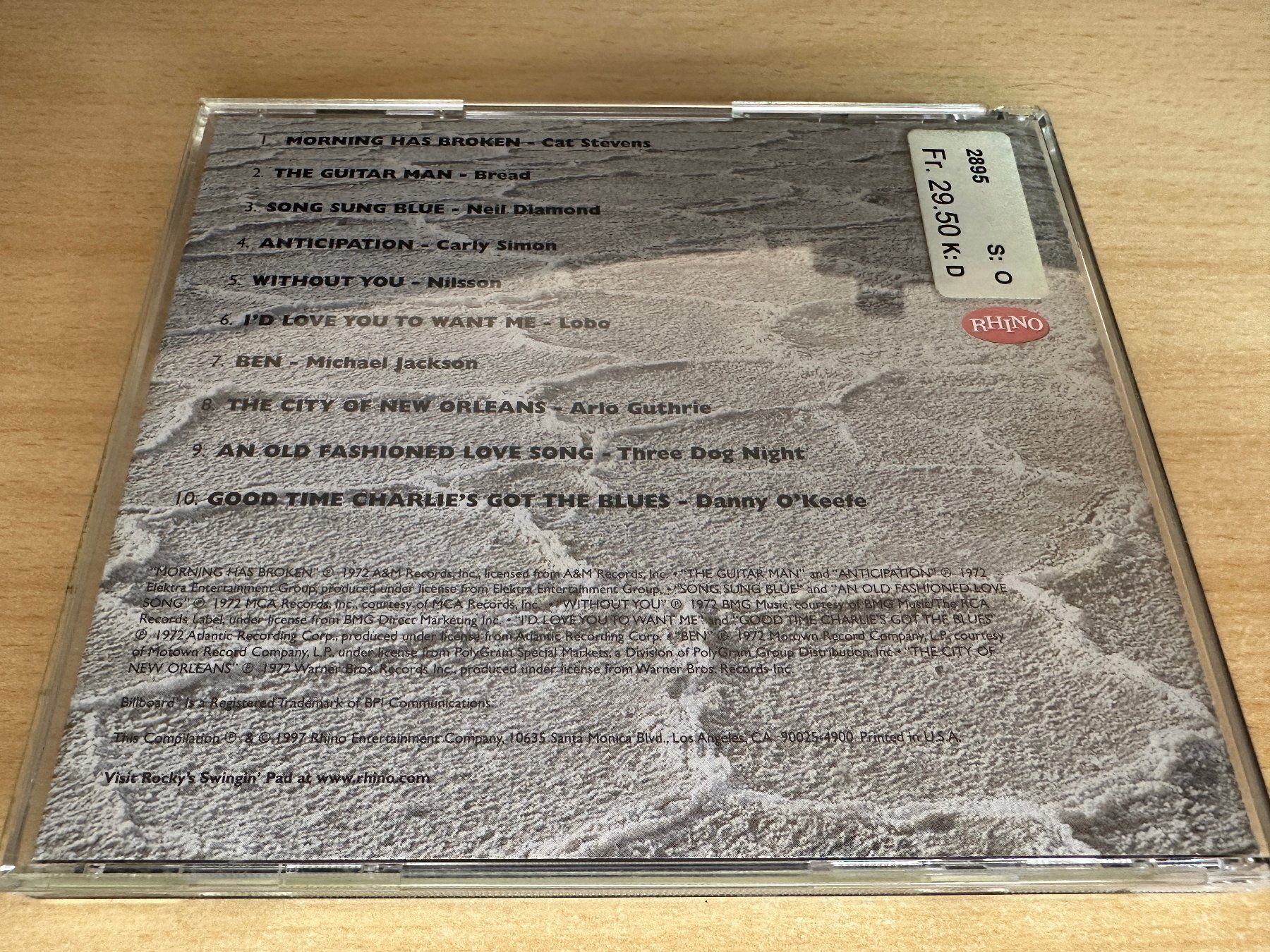 CDs: Various – Billboard Top Soft Rock Hits - 1972 – Gebraucht aus Rikon im Tösstal von Alpenmutz 1