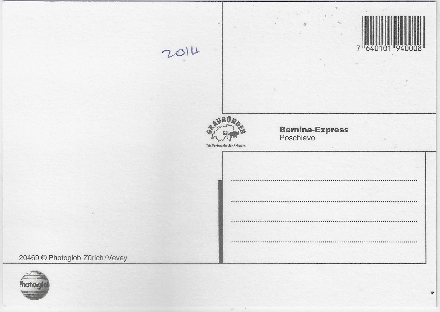 Cartoline postali: Bernina-Express - Poschiavo - Bahn Train – Usato da Ettingen venduto da Kartenplanet 1