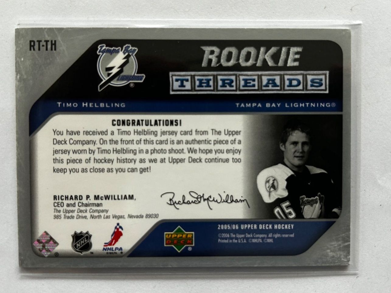 NHL Carte collezionabili: Upper Deck NHL Timo Helbling Artifacts Trikotstück eingenäht – Usato da Oberwil-Lieli venduto da Mhd 1