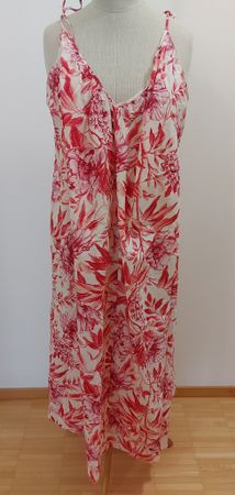 Kleid, pink/weiss, Baumwolle, Gr. L