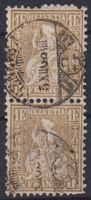 Paar Sitzende Helvetia "1Fr.", Nr.36b V-O ++++