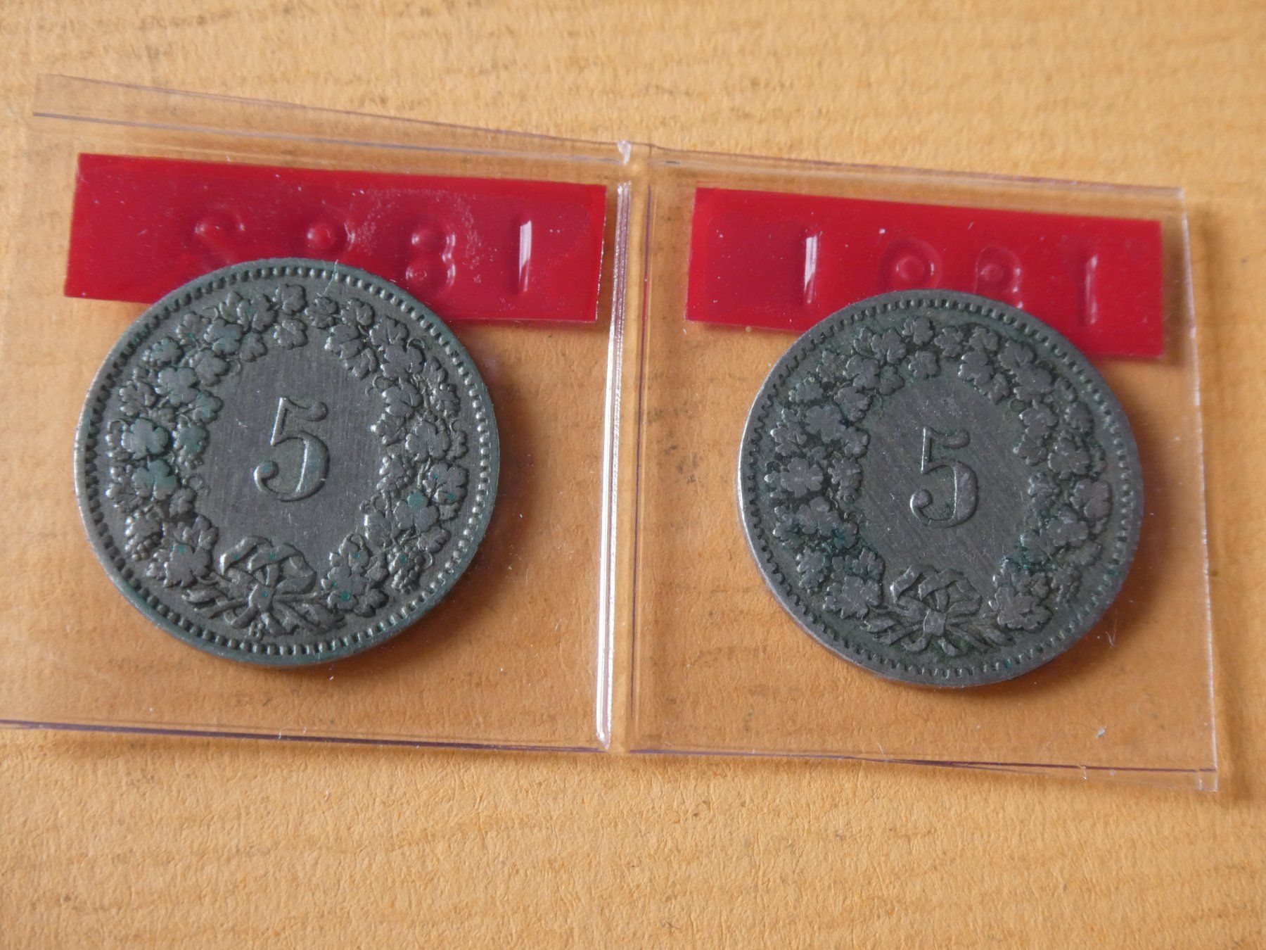 Tutti le monete: Schweiz 1891-1892,  Set 5-Räppler – Usato da Hinterforst venduto da Rohusri 1