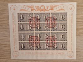 100 Jahre Schweizerische Postmarken Sondermarkenbogen