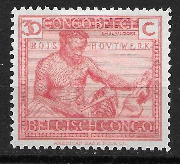 Tutti i francobolli: Belgisch-Kongo 1924: Holzarbeiter – Usato da Zürich venduto da Rainstamps