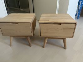 Nachttische Holz 2er Set mit Schublade neuwertig