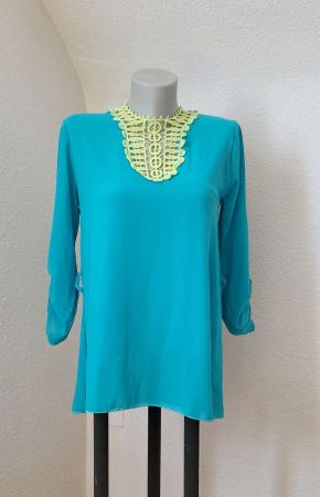Tunika Blusen Shirt ca. S mit Spitze