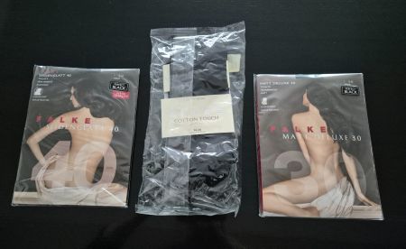 3x FALKE Strumpfhosen / Leggins Schwarz  Grösse S-M