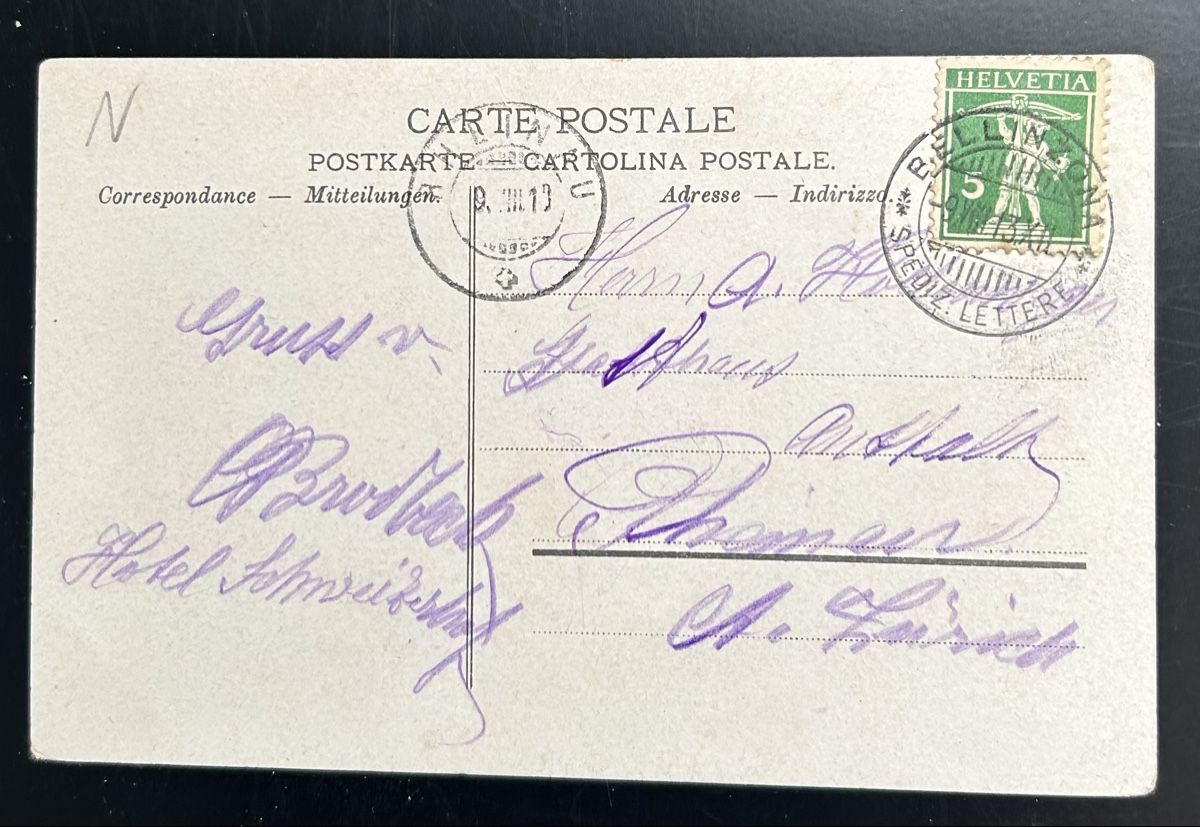 Ansichtskarten: Bellinzona mit Dampfzug  – Gebraucht aus Horw von Tellbub 1