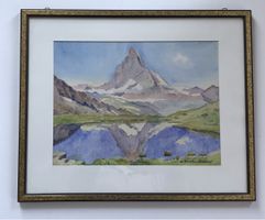 Aquarelle du Cervin, artiste N. Randin Balissat