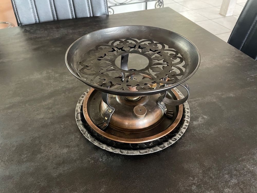 Réchaud à pétrole émaillé vintage à 1 brûleur, réchaud de