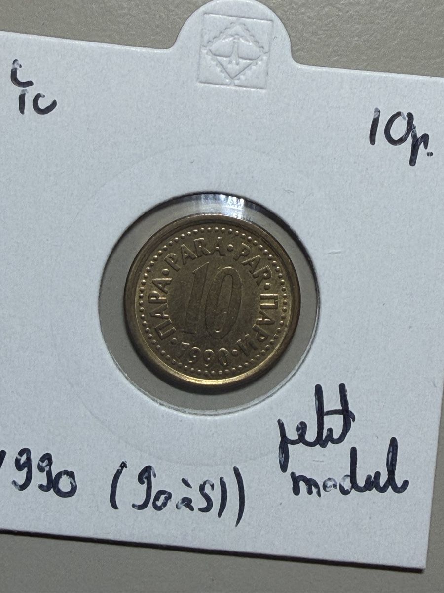 Tutti le monete: Yougoslavie - 10 para - 1990 - Petit module  – Usato da Payerne venduto da Mike1682