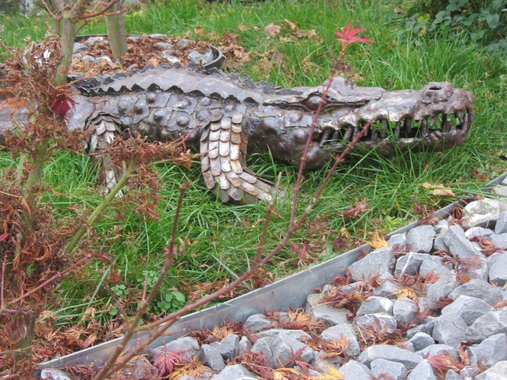 Krokodil Skulptur aus Stahl Handarbeit aus Kenia 1