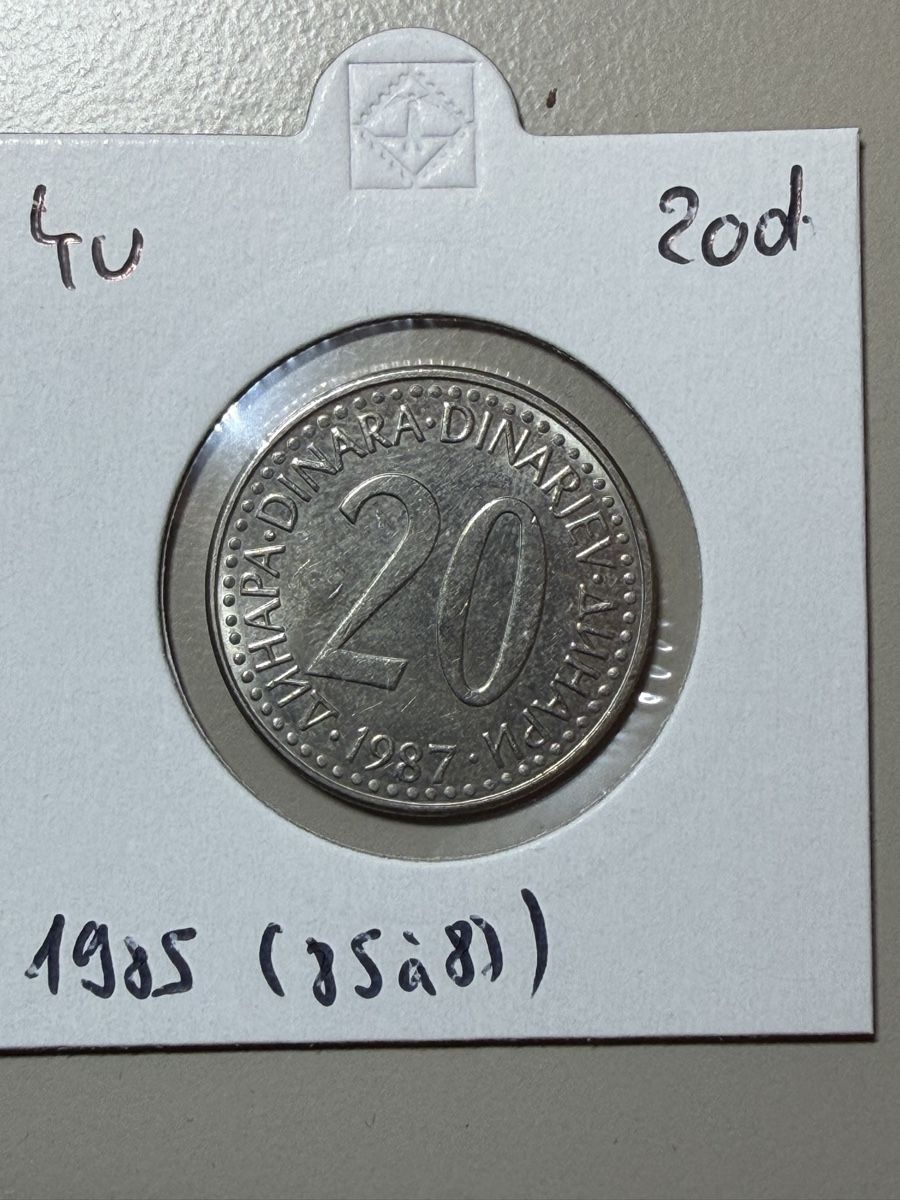 Tutti le monete: Yougoslavie - 20 dinars - 1985 – Usato da Payerne venduto da Mike1682
