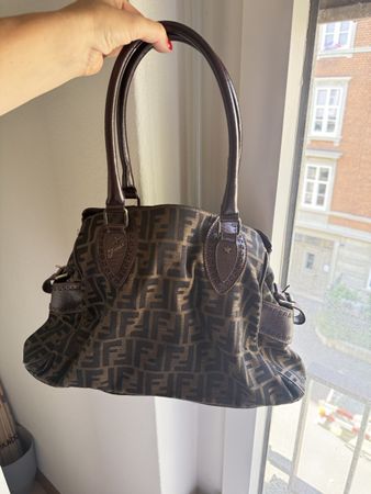 Fendi Tasche braun Leder Canvas guter Zustand