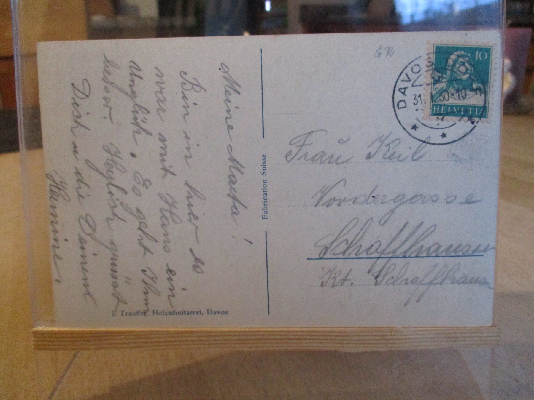 Ansichtskarten: Davos Dorf 1930 Postkarte  3 – Gebraucht aus Felsberg von sanwill 1