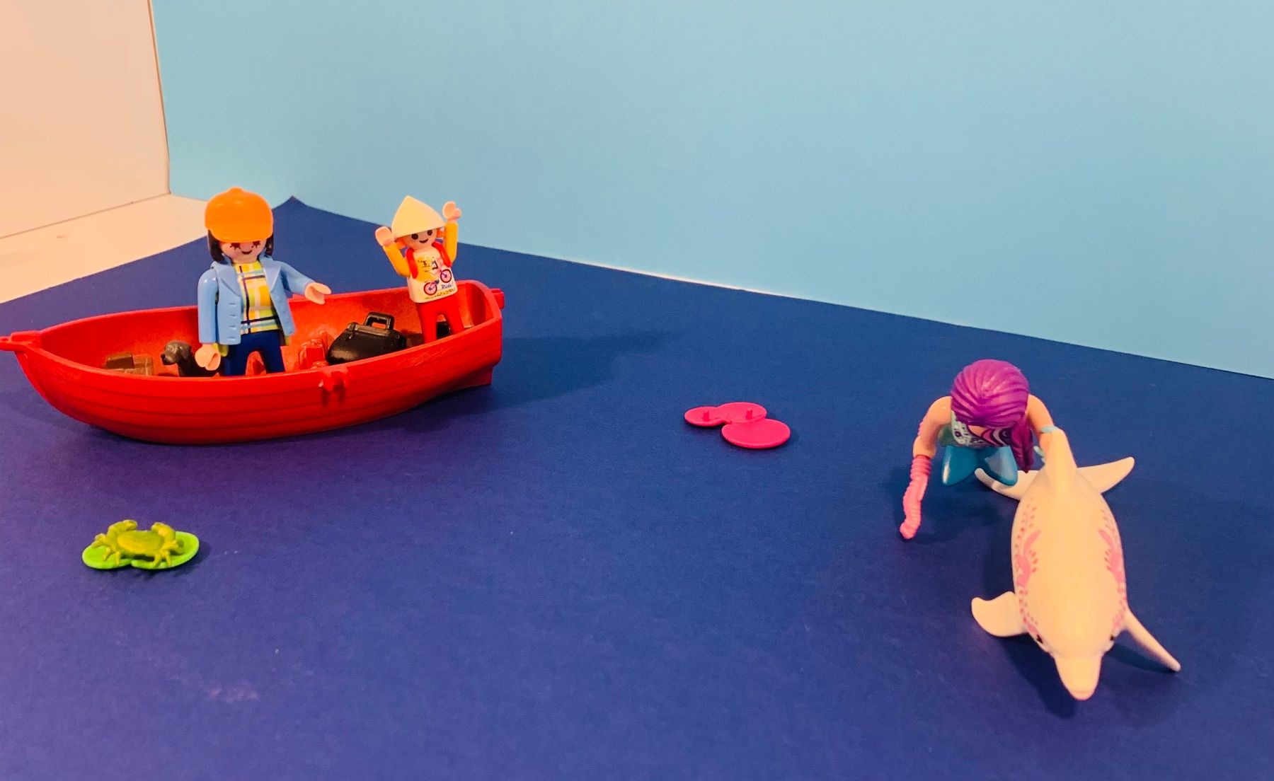 39738 Playmobil Femme Sirène Bleu et Rose Cheveux Jaunes 9355