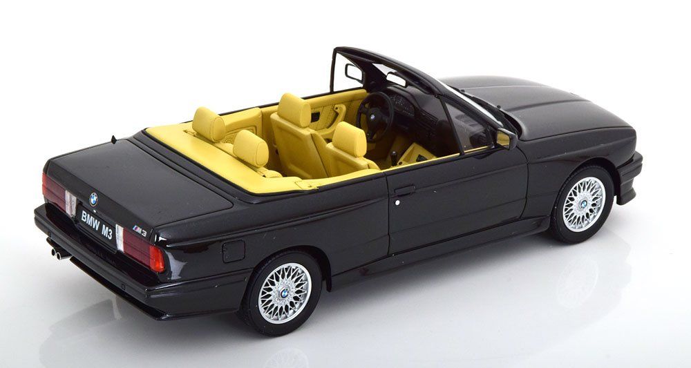 BMW Modellini d'auto: BMW M3 E30 Cabriolet 1988-1991 schwarz met.      1:18 – Nuovo e nell'imballaggio originale da Gerlafingen venduto da espero88 1