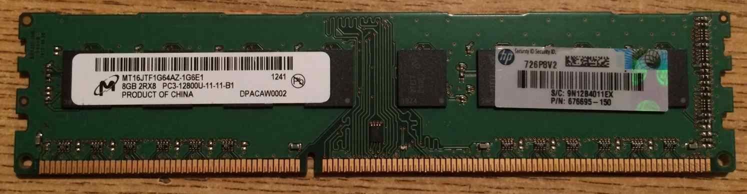 Memoria / RAM: Micron DDR3 Ram 8 GB – Usato da Hallwil venduto da Fustcomputer