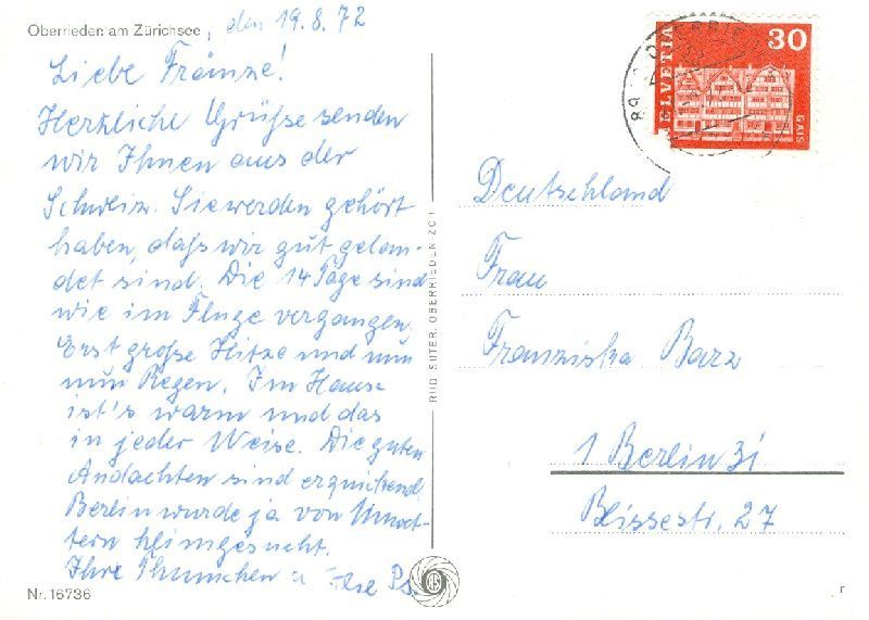 Cartes postales: Oberrieden + 1972 – D'occasion à Emmenbrücke par teestube 1