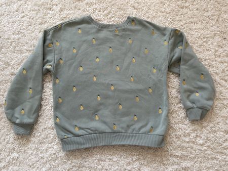 Sweat Kiabi vert avec motif poires taille 12 ans 152cm