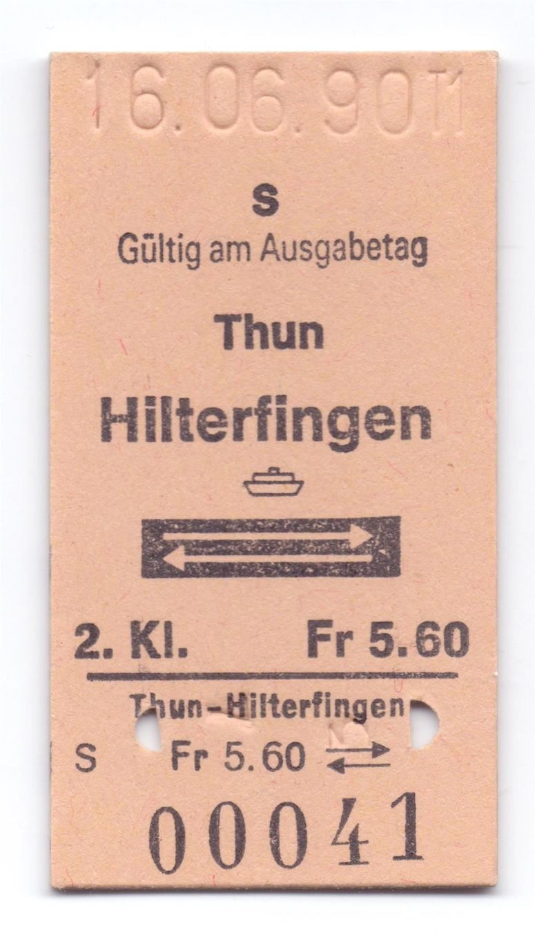 Biglietti: Schiff-Billette Thun - Hilterfingen – Usato da Langenthal venduto da Sammlungs_aus