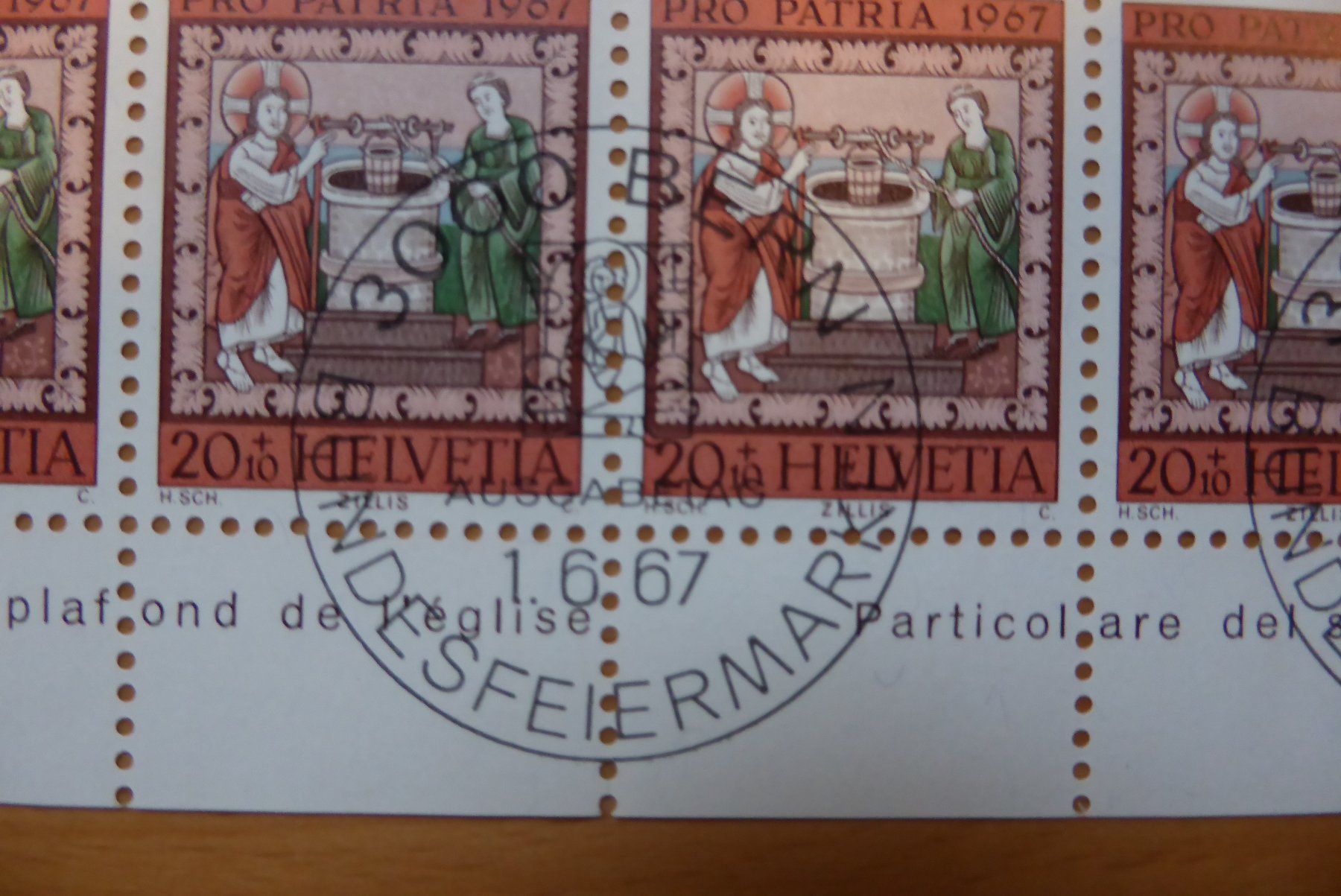 Alle Briefmarken: CH - Briefmarkenbogen - Pro Patria 1967 – Neu (gemäss Beschreibung) aus Brunnadern von lesezirkel 1