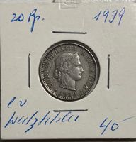 Schweiz 20 Rappen 1939 B - abart, unsaubere Prägung + verdr.