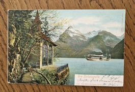 Tellskapelle mit Schiff 1905, von Luzern nach Lyss