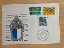 Sängerfest 1967 Luzern,  Sonderbrief mit Sonderstempel