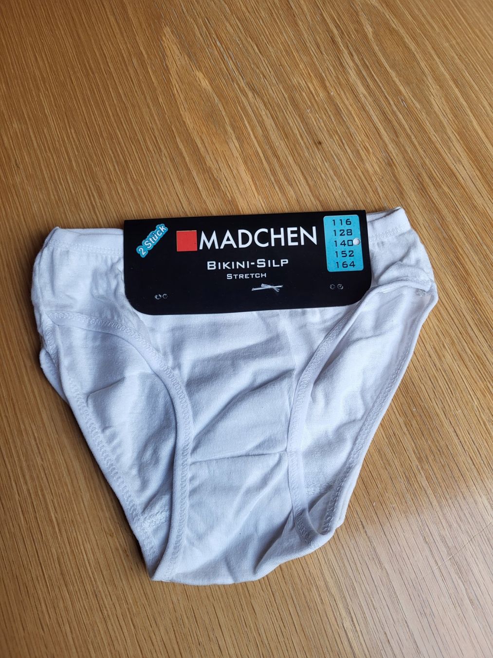 Biancheria intima: Mädchen Bikini-Slip, Gr. 140, Weiss, Neu, 2-er Pack – Nuovo e nell'imballaggio originale da Reinach AG venduto da Enad
