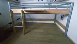 Lit surélevé en bois massif One-room