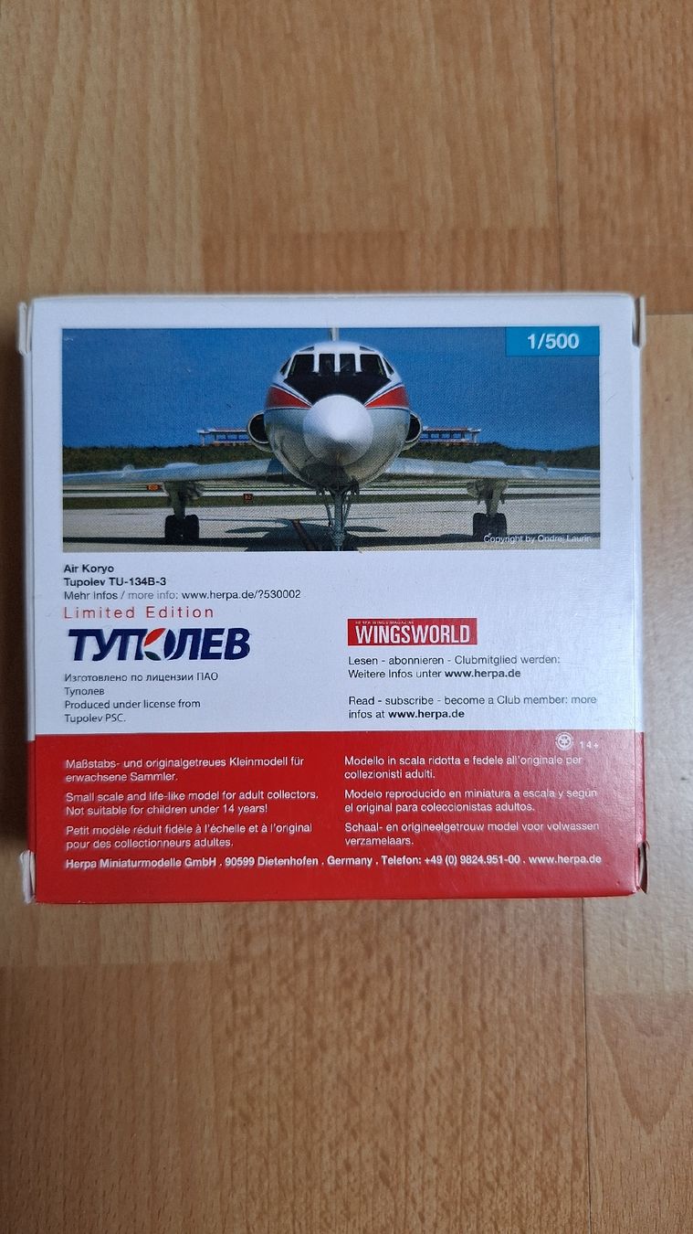Herpa Kit di modellismo & Modellini statici: Air Koryo Tupolev TU 134 B-3 – Nuovo e nell'imballaggio originale da Langnau am Albis venduto da Sihl15 1