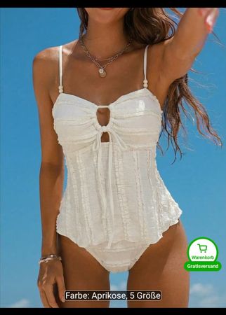 Tankini Neu Gr XL Wollweiss Temu