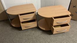 Nachttische Holz 2er Set mit Schubladen gebraucht