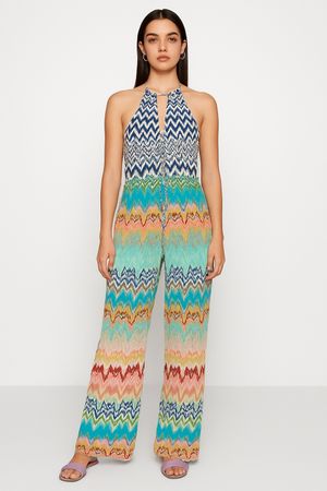 Missoni Mare Jumpsuit lang blau Viskose Neckholder 36
