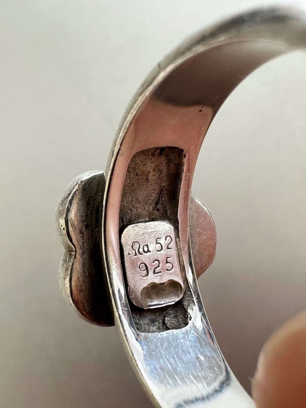 Anelli: Vintage 925er Silber Ring mit 18K Gold – Usato da Onex venduto da Antiqueshow 5