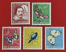 PRO JUVENTUTE SATZ 163 - 167 1956** POSTFRISCH